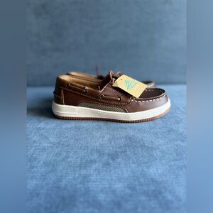 Thereabouts Boys Brown Leather Lace Up Loafer Shoes SZ 1M New Dressy Preppy Fall